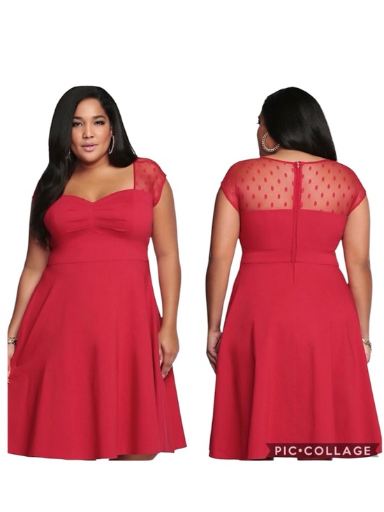 torrid Dresses & Skirts - Torrid Red polka dot lace sweetheart swing dress size 16